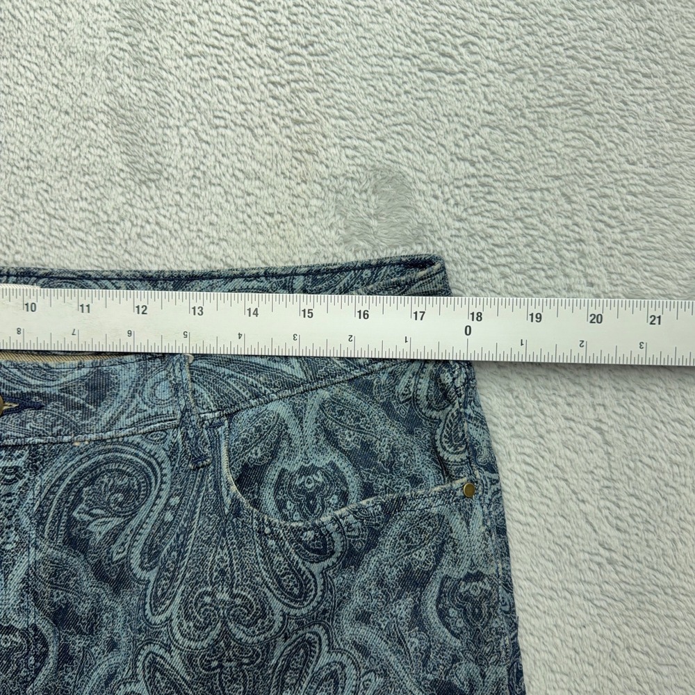 Wrangler Jeans Womens 14 Blue Paisley High-Rise Fierce Flare Stretch Denim Pants - Picture 4 of 9